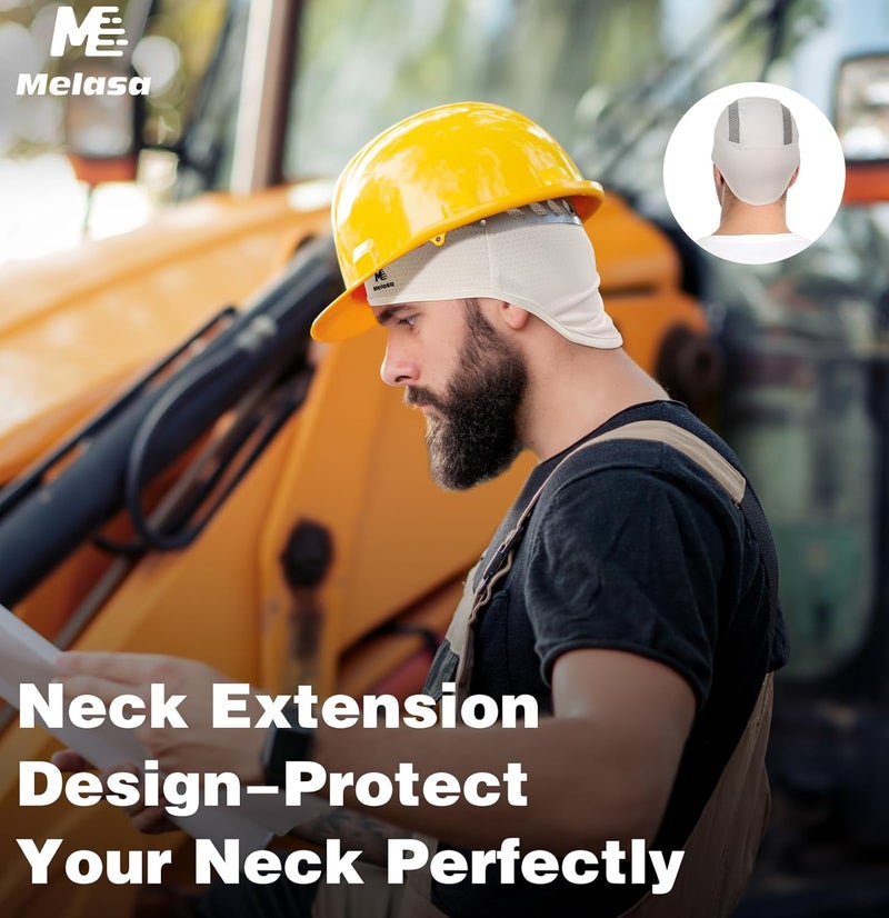 MELASA Skull Cap Cooling Helmet Liner for Hard Hat with Neck Extension Sun Protection Mesh Breathable Sweat Cap for Men Women - Image 4